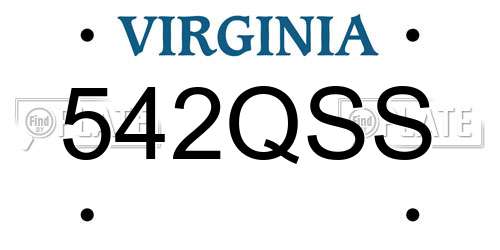 542QSS Virginia License Plate