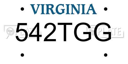 542TGG Virginia License Plate