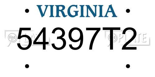 54397T2 Virginia License Plate