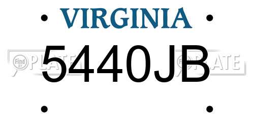 5440JB Virginia License Plate