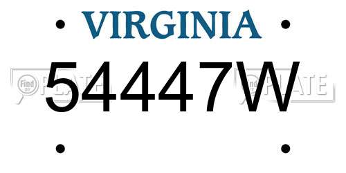 54447W Virginia License Plate