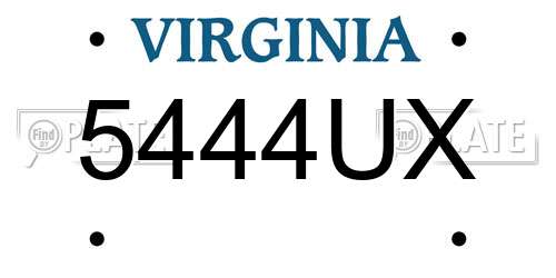 5444UX Virginia License Plate