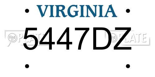 5447DZ Virginia License Plate