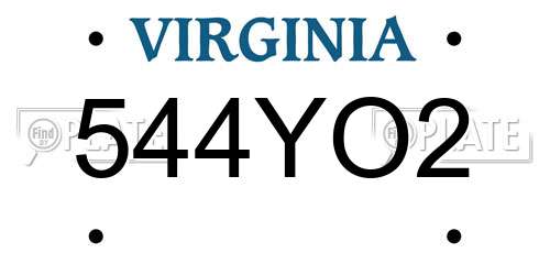 544YO2 Virginia License Plate