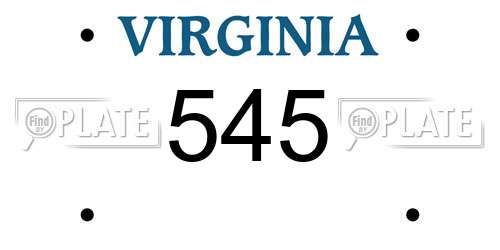 545 Virginia License Plate