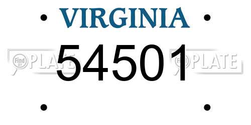 54501 Virginia License Plate