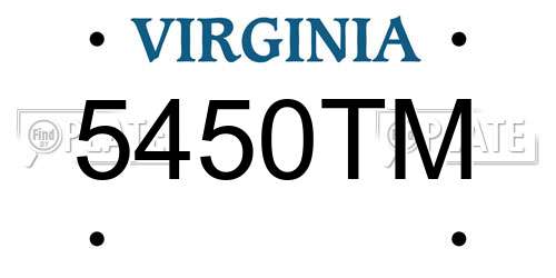 5450TM Virginia License Plate