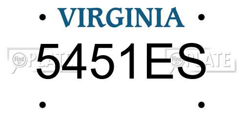 5451ES Virginia License Plate