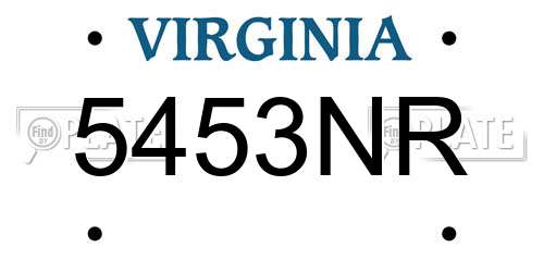 5453NR Virginia License Plate