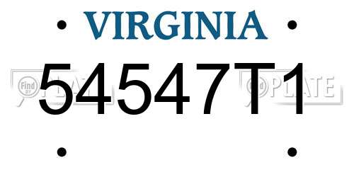 54547T1 Virginia License Plate