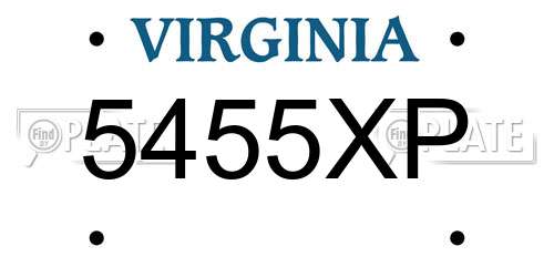 5455XP Virginia License Plate