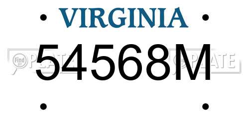 54568M Virginia License Plate