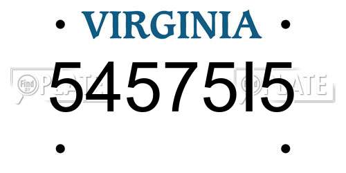 54575I5 Virginia License Plate