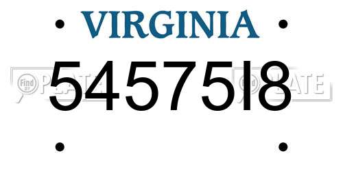 54575I8 Virginia License Plate