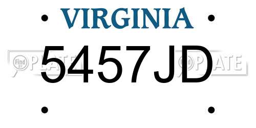 5457JD Virginia License Plate