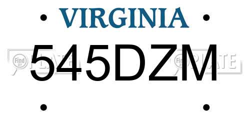 545DZM Virginia License Plate