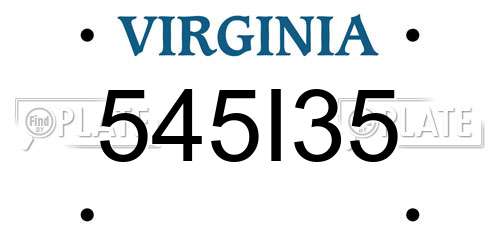 545I35 Virginia License Plate