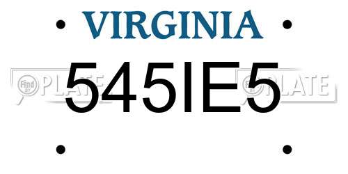 545IE5 Virginia License Plate