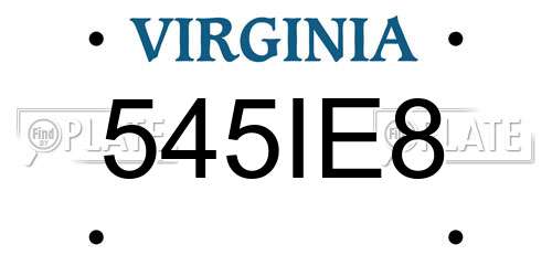 545IE8 Virginia License Plate