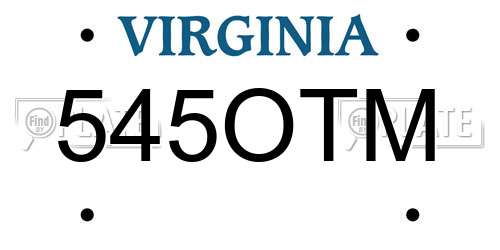 545OTM Virginia License Plate