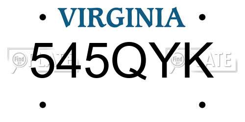 545QYK Virginia License Plate