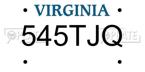 545TJQ Virginia License Plate