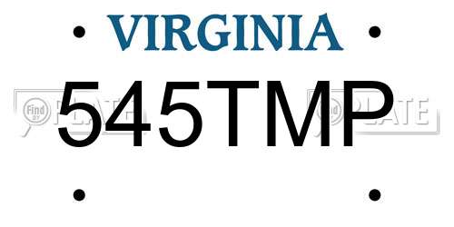 545TMP Virginia License Plate