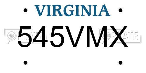 545VMX Virginia License Plate