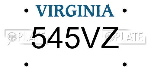 545VZ Virginia License Plate