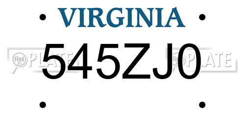 545ZJ0 Virginia License Plate