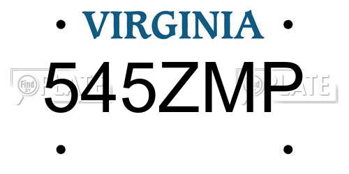 545ZMP Virginia License Plate