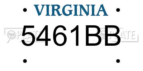 5461BB Virginia License Plate