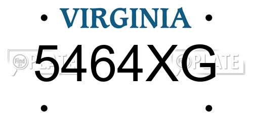 5464XG Virginia License Plate
