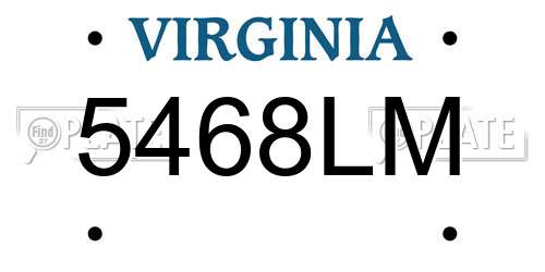 5468LM Virginia License Plate