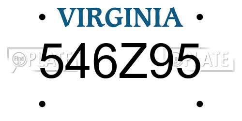 546Z95 Virginia License Plate