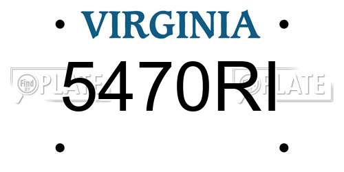5470RI Virginia License Plate