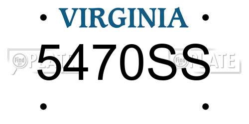 5470SS Virginia License Plate
