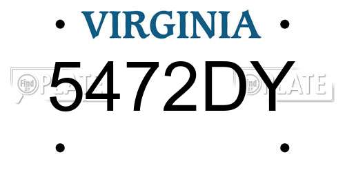 5472DY Virginia License Plate