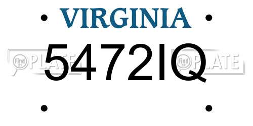5472IQ Virginia License Plate