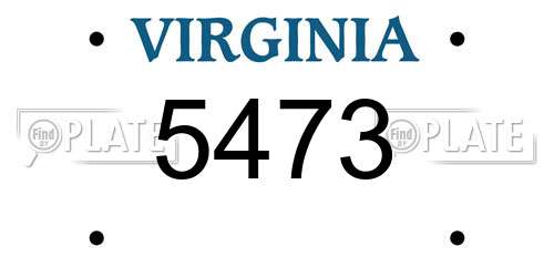 5473 Virginia License Plate