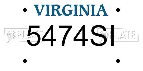5474SI Virginia License Plate