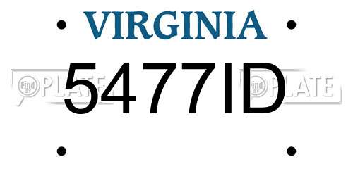 5477ID Virginia License Plate