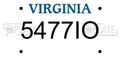 5477IO Virginia License Plate