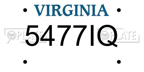 5477IQ Virginia License Plate