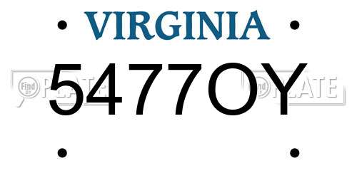 5477OY Virginia License Plate