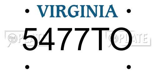 5477TO Virginia License Plate