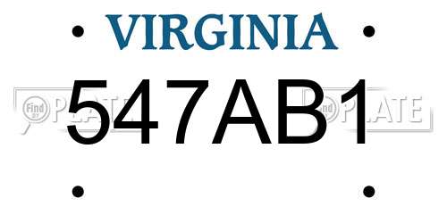 547AB1 Virginia License Plate