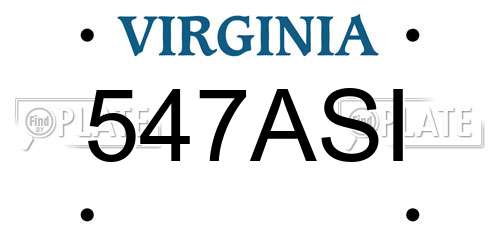 547ASI Virginia License Plate
