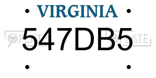 547DB5 Virginia License Plate