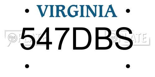547DBS Virginia License Plate